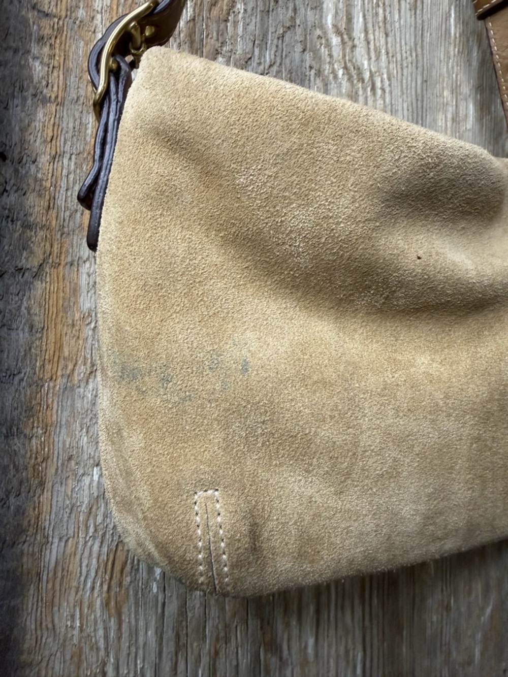 Vintage Coach Legacy Mini Tan Suede Shoulder Bag Handbag Y2K - Picture 8 of 16